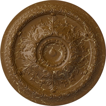 Ekena Millwork Oslo Ceiling Medallion (Fits Canopies up to 7 5/8"), 38 3/8"OD x 2 7/8"P, Smokey Topaz Crackle CM38OSSTC